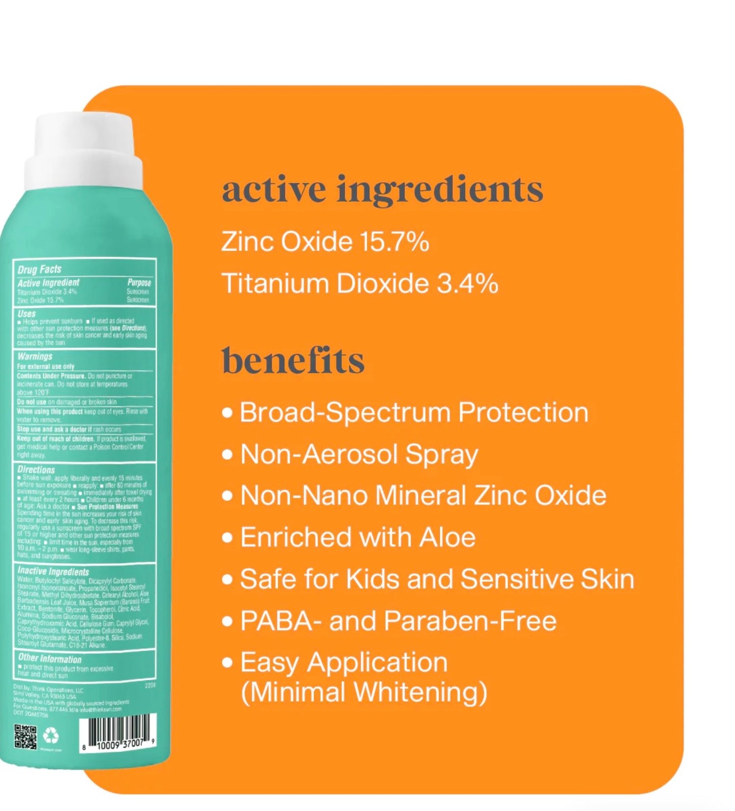 ThinkKids SPF 50 All Sheer Mineral Sunscreen Spray