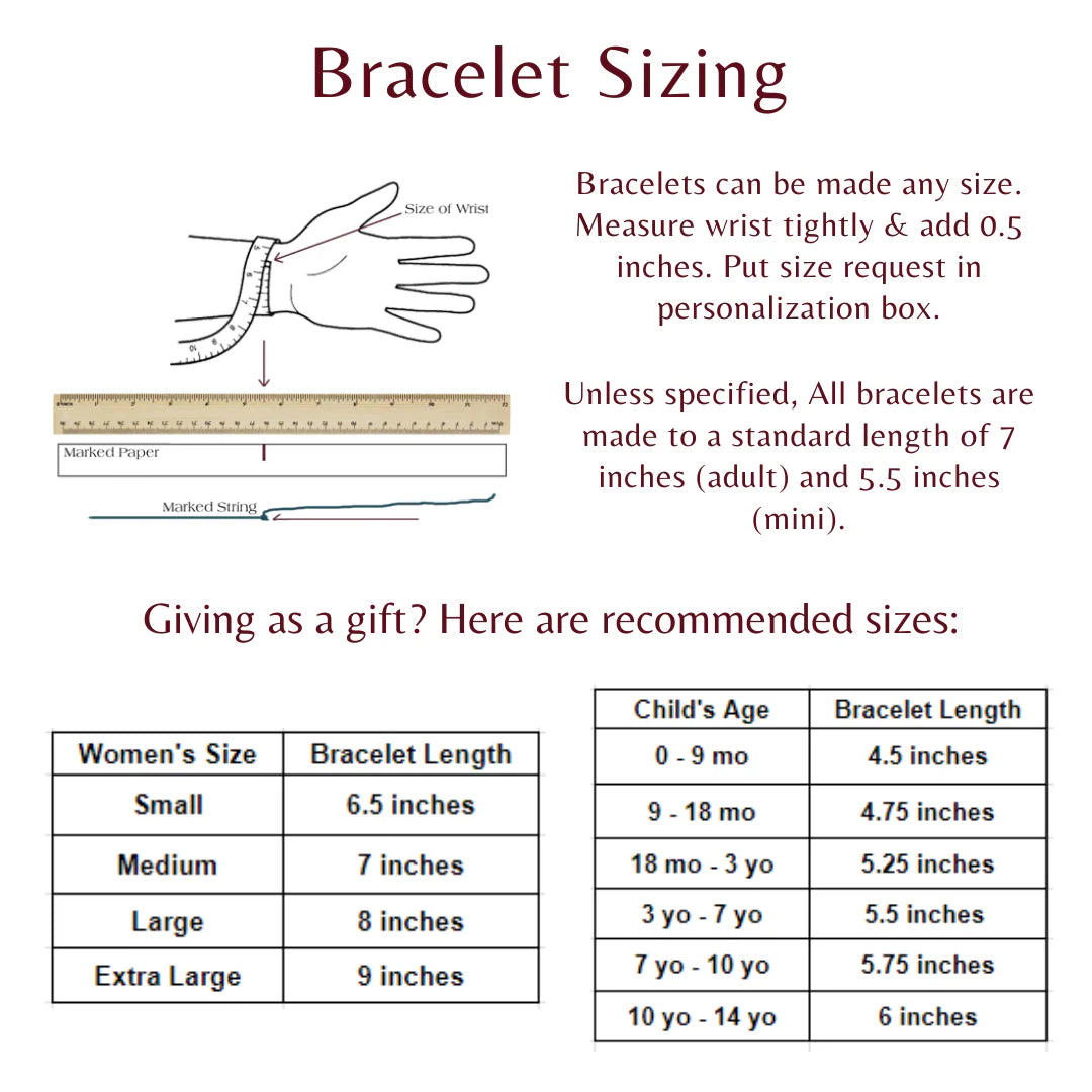 Simply Stated Small Gemstone Matching Mother Daughter Bracelet Set