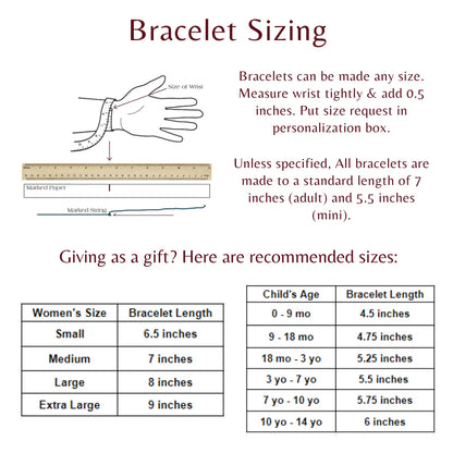 Simply Stated Small Gemstone Matching Mother Daughter Bracelet Set