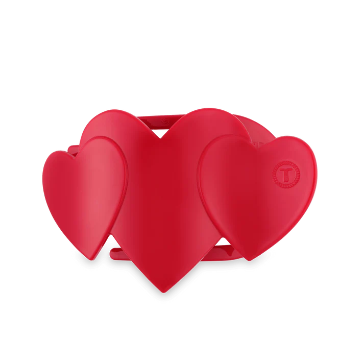 TELETIES Red Heart to Heart Flat Hair Clip