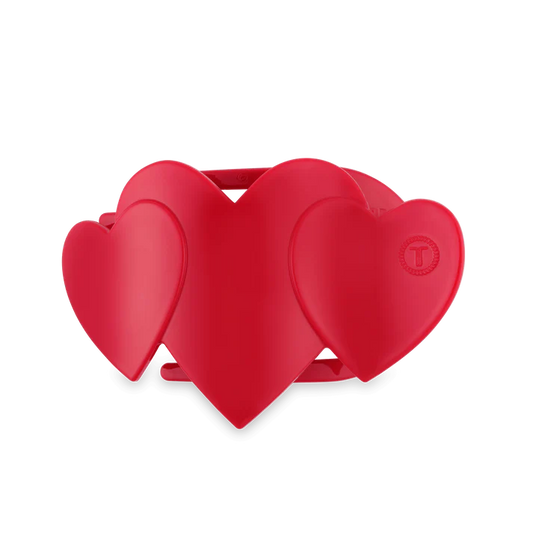 TELETIES Red Heart to Heart Flat Hair Clip
