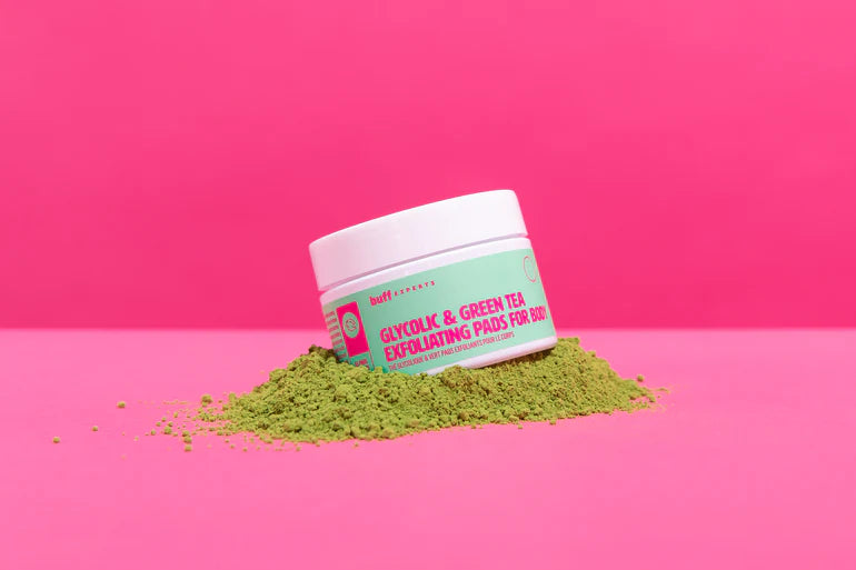 buff Experts Glycolic & Green Tea 3-in-1 Exfoliating Pads for Body