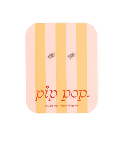 Pip Pop Post Mini Bow Silver