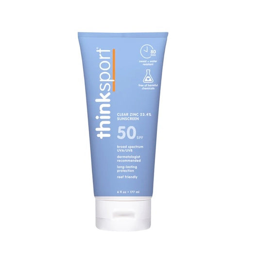 Thinksport SPF 50 Clear Zinc Sunscreen (6oz) - Family Size