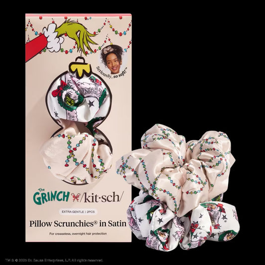 Kitsch The Grinch x Kitsch Satin Pillow Scrunchies® in Cindy Lou Who