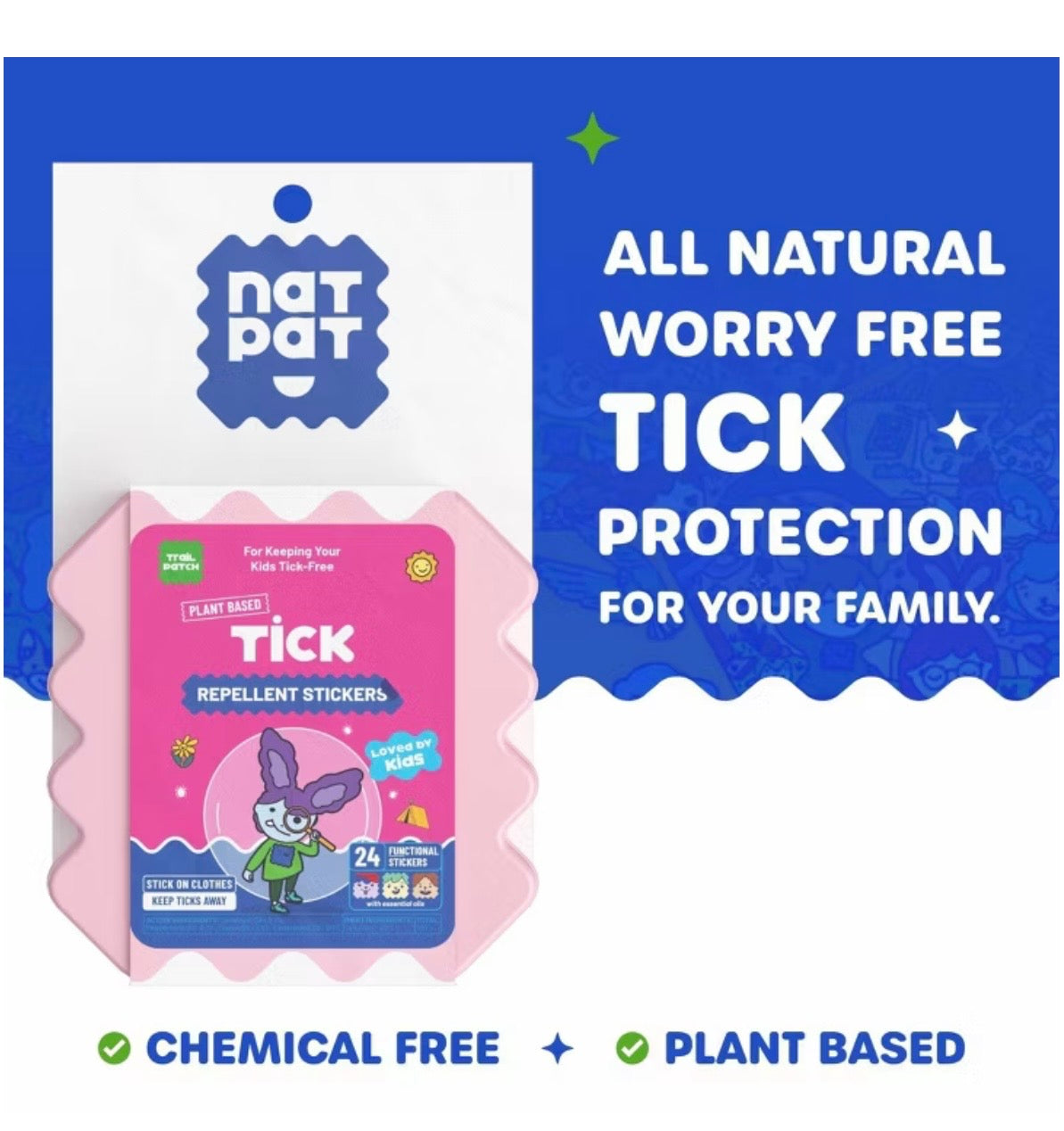 NATPAT Kids Tick Repellent Stickers