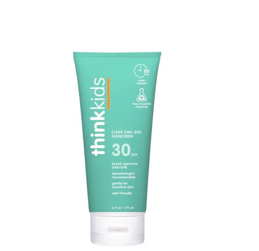 ThinkKids Clear Zinc Sunscreen SPF 30 (6oz) - Family Size