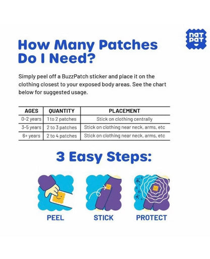 NATPAT Buzz Patch Mosquito Repellent Patches