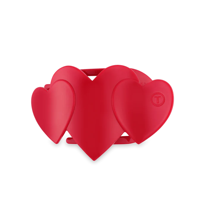TELETIES Red Heart to Heart Tiny Flat Hair Clip