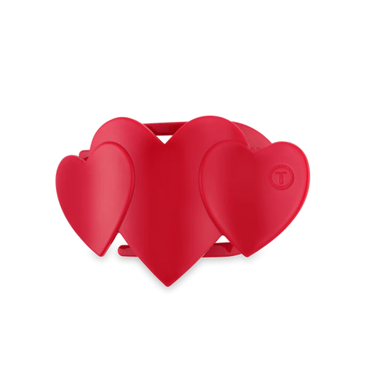 TELETIES Red Heart to Heart Tiny Flat Hair Clip