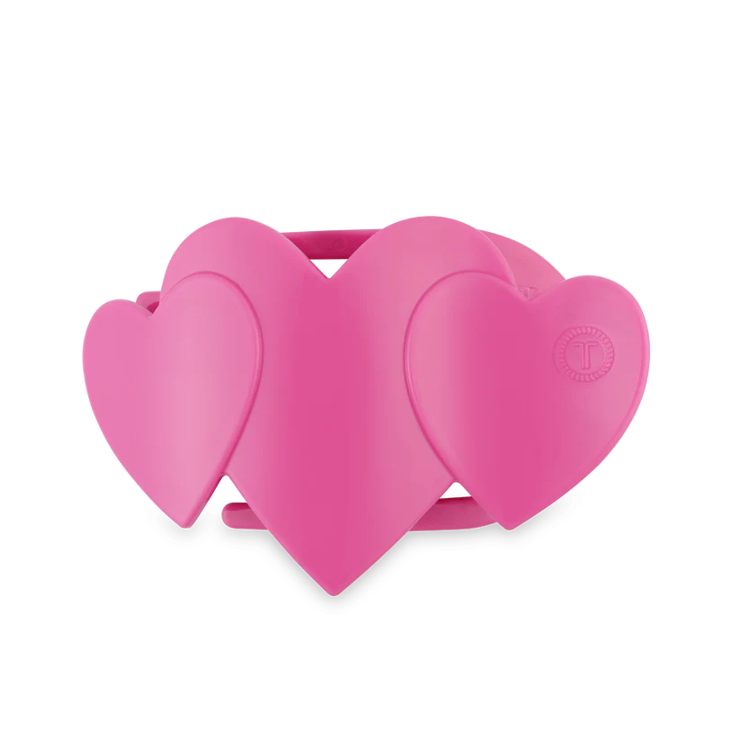 TELETIES Pink Heart to Heart Flat Hair Clip