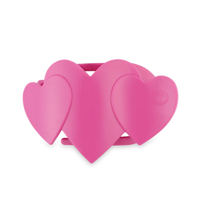 TELETIES Pink Heart to Heart Flat Hair Clip