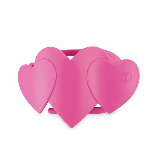 TELETIES Pink Heart to Heart Flat Hair Clip