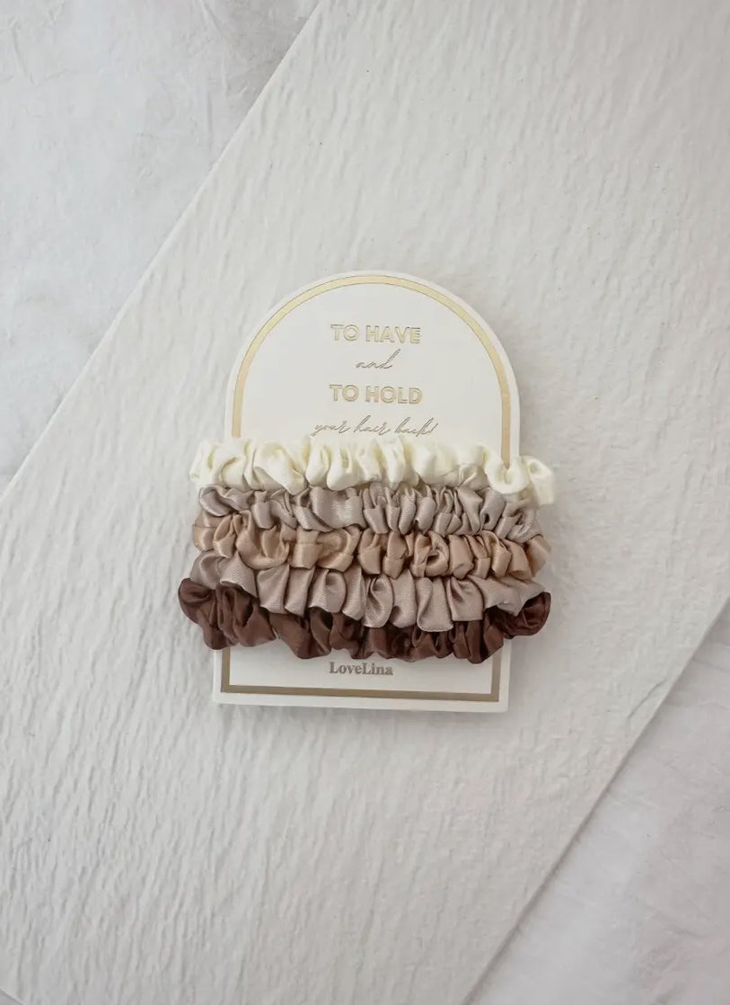 Love Lina 5 Piece Silk Scrunchies
